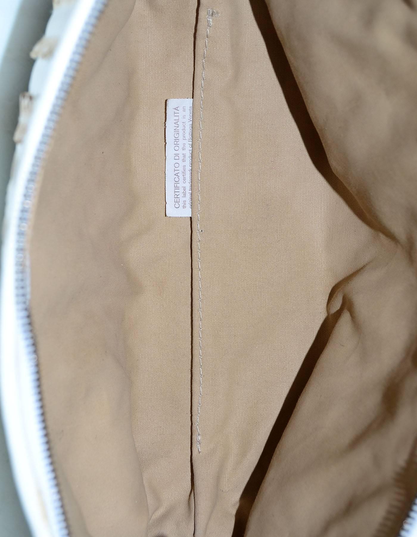Bottega Veneta White Woven Intrecciato Leather Cosmetic Bag 2