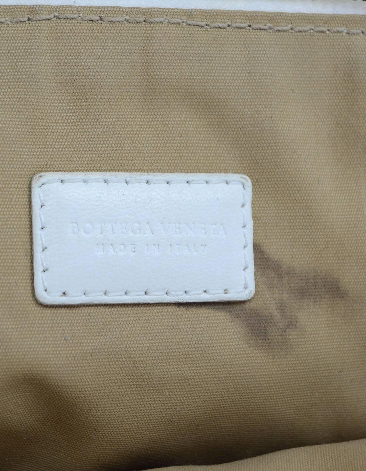 Bottega Veneta White Woven Intrecciato Leather Cosmetic Bag 3