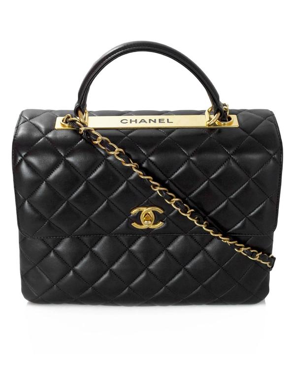 Chanel Black Lambskin Quilted Large Trendy CC Flap Bag rt. $7,000 at ...