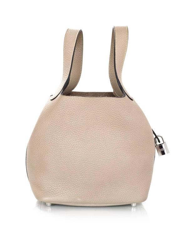Hermès HERMES Picotin Lock GM Womens handbag Tourterelle gray x silver  hardware ref.266661 - Joli Closet