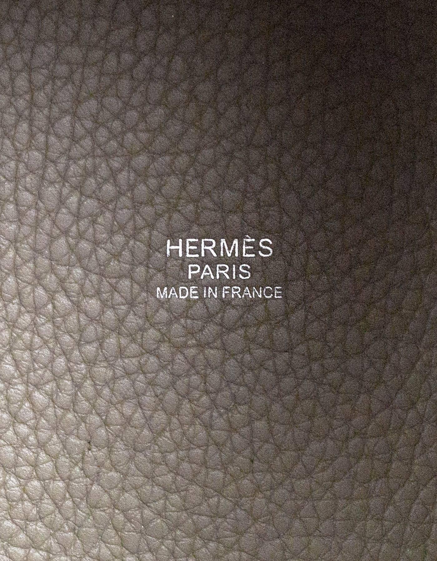 Hermes Gris Tourterelle Clemence Picotin Lock PM Bag 1