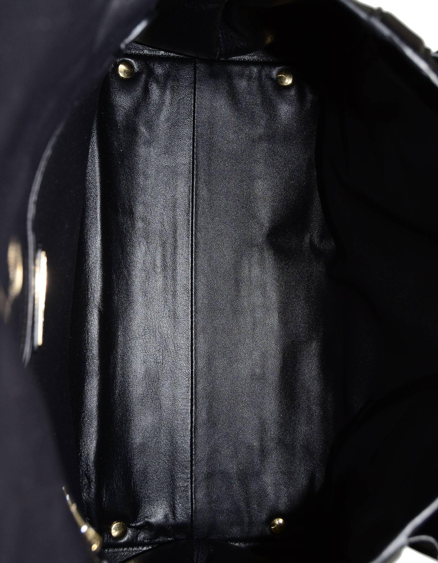 Salvatore Ferragamo Black Soft Leather Sofia Satchel Bag w/ Crossbody Strap 2