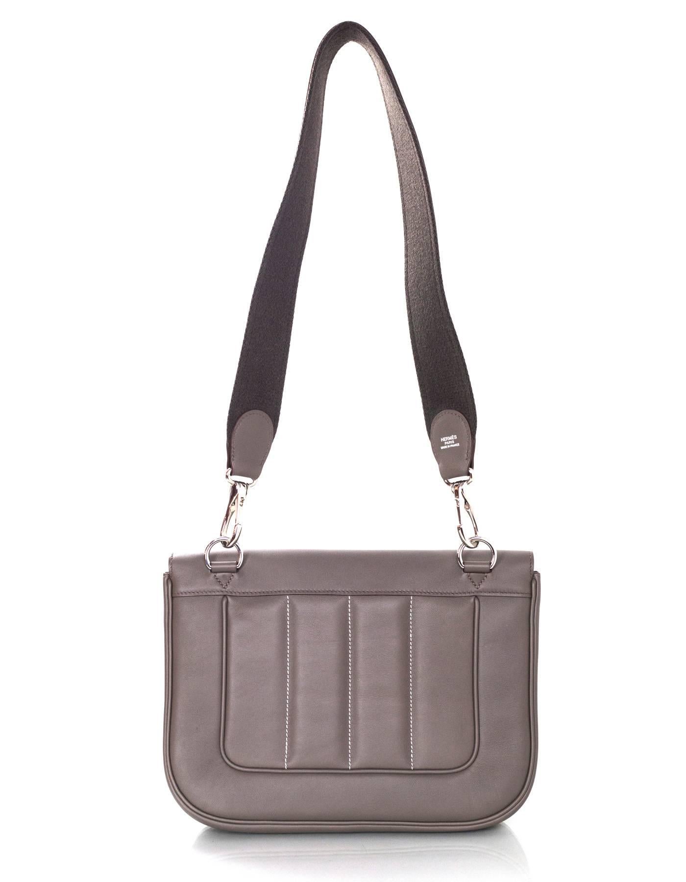 Gray Hermes Grey Swift Leather Berline 28 Shoulder Bag PHW rt. $8, 250
