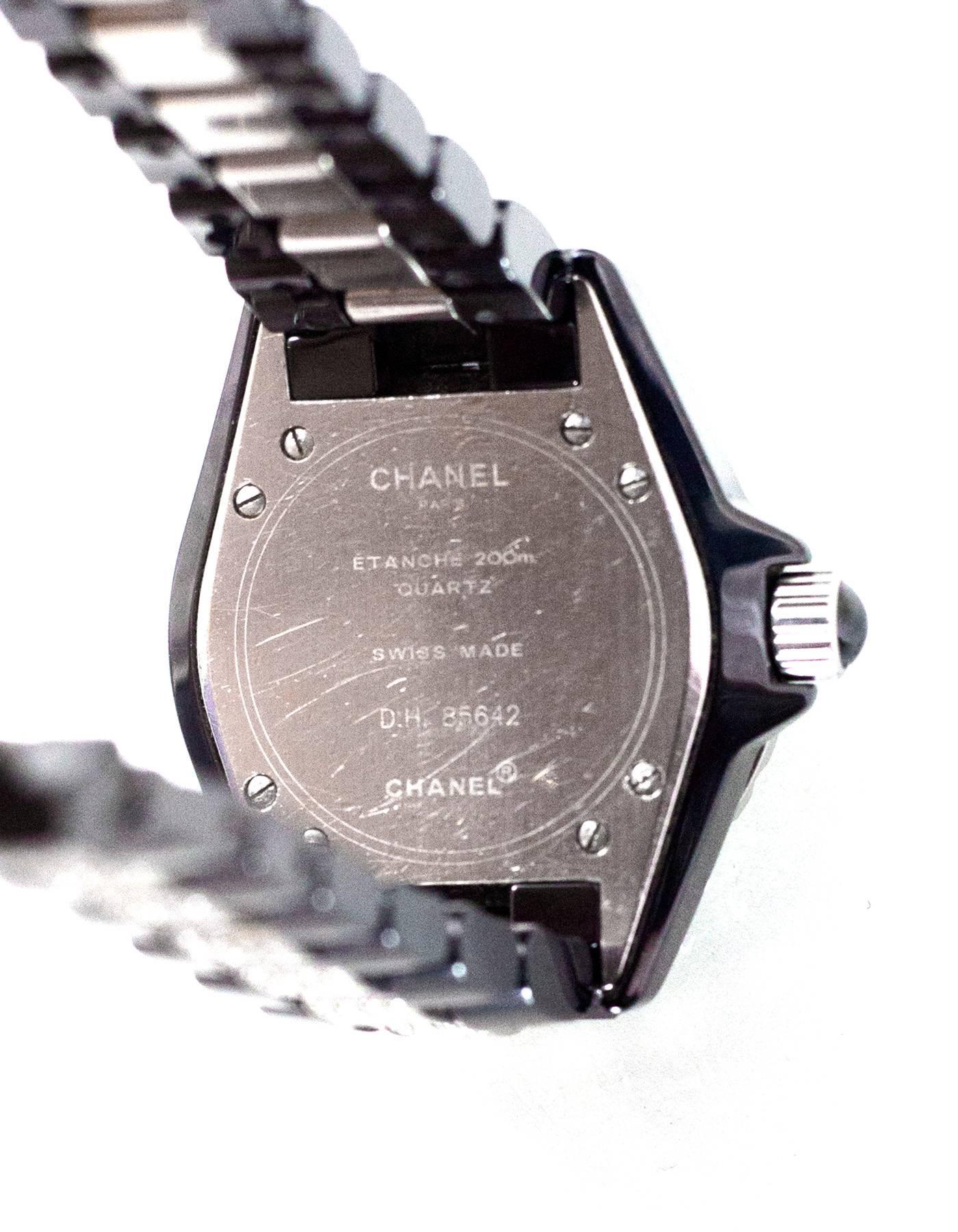 Women's Chanel Black Ceramic and Stainless Steel Diamond 34mm J12 Quartz Watch