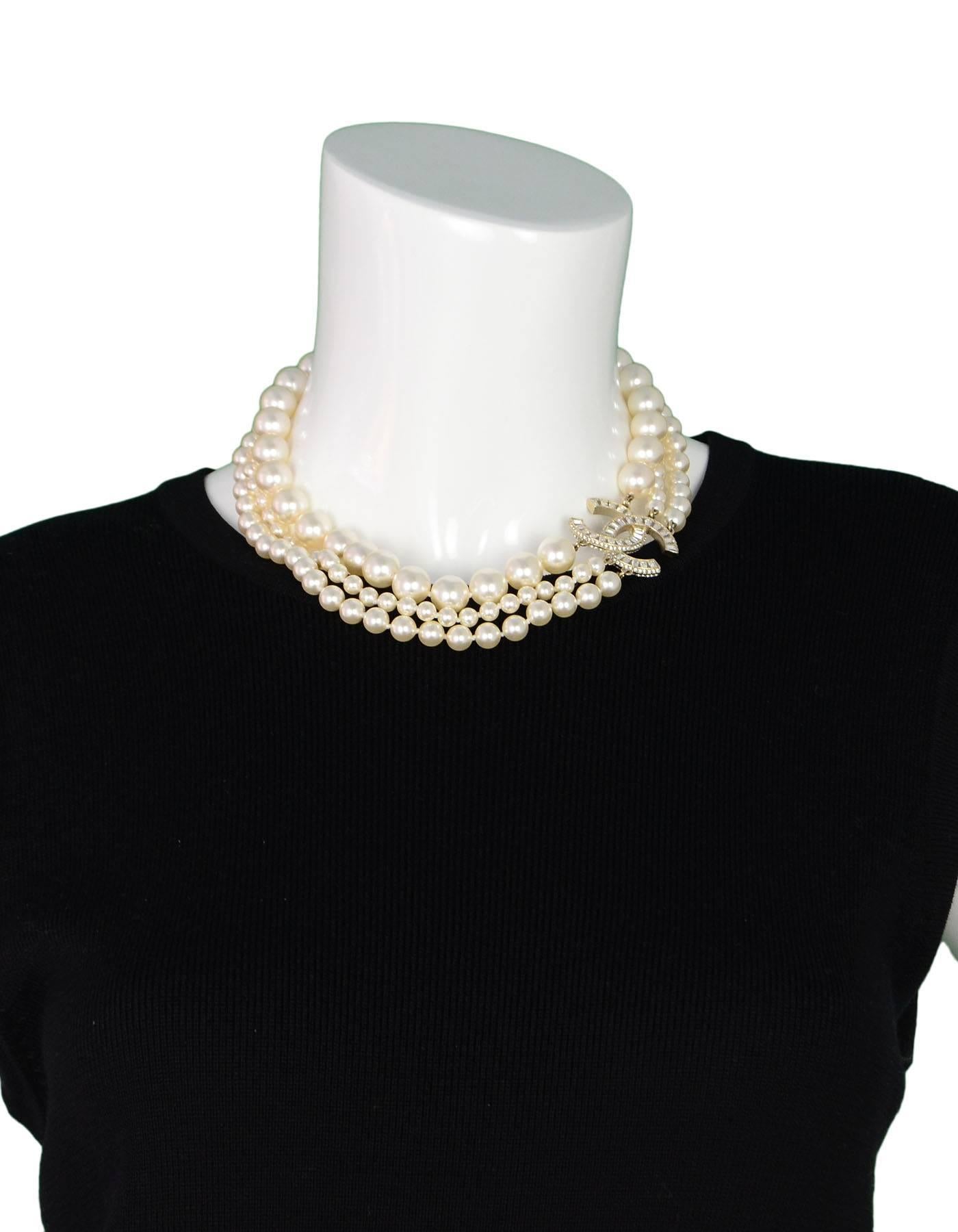 three strand pearl choker