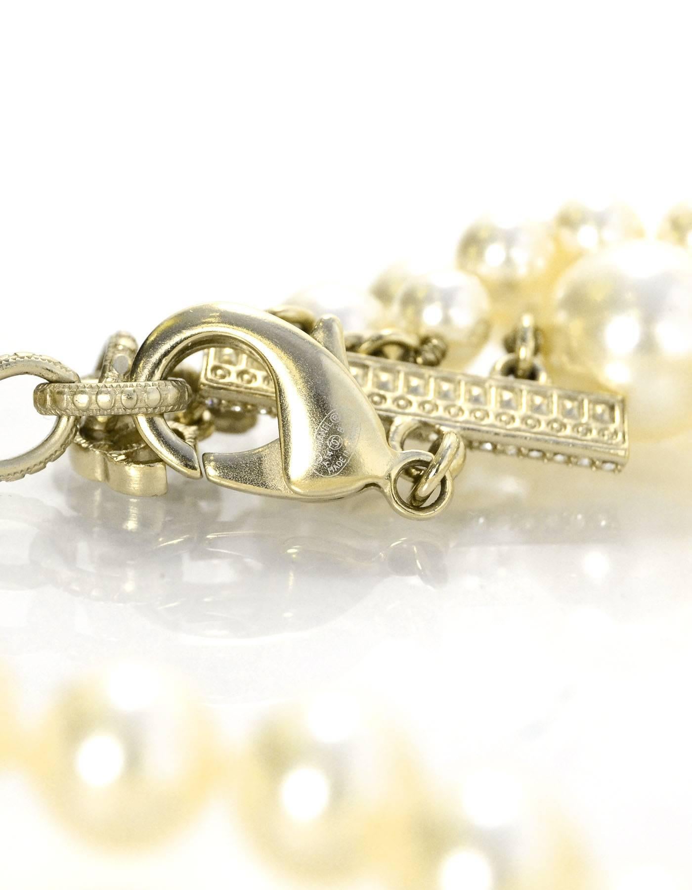 chanel double strand pearl necklace