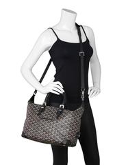 Goyard Black Canvas Chevron Boeing 30 Bag w/ Initials & Strap