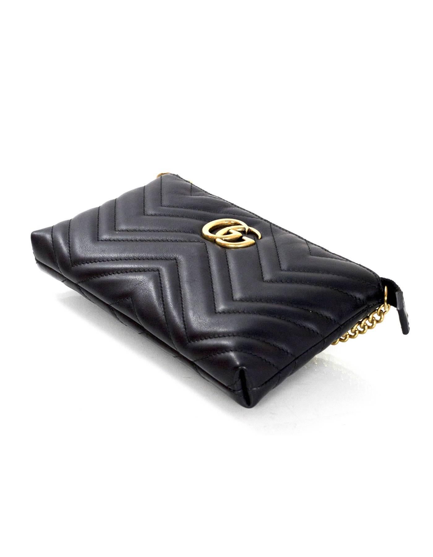 Gucci Black Marmont Mini Matelasse Crossbody Bag In Excellent Condition In New York, NY