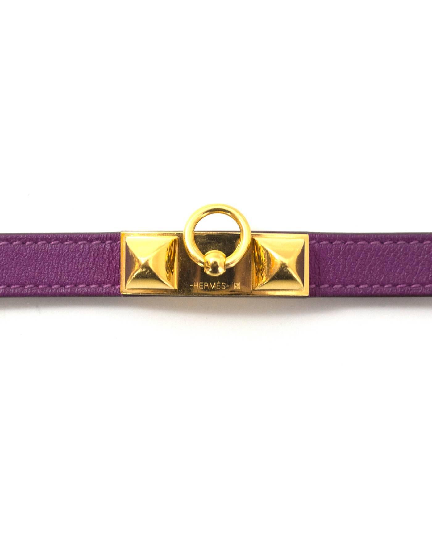 Hermes Purple Rivale Double Tour Bracelet Sz S 1