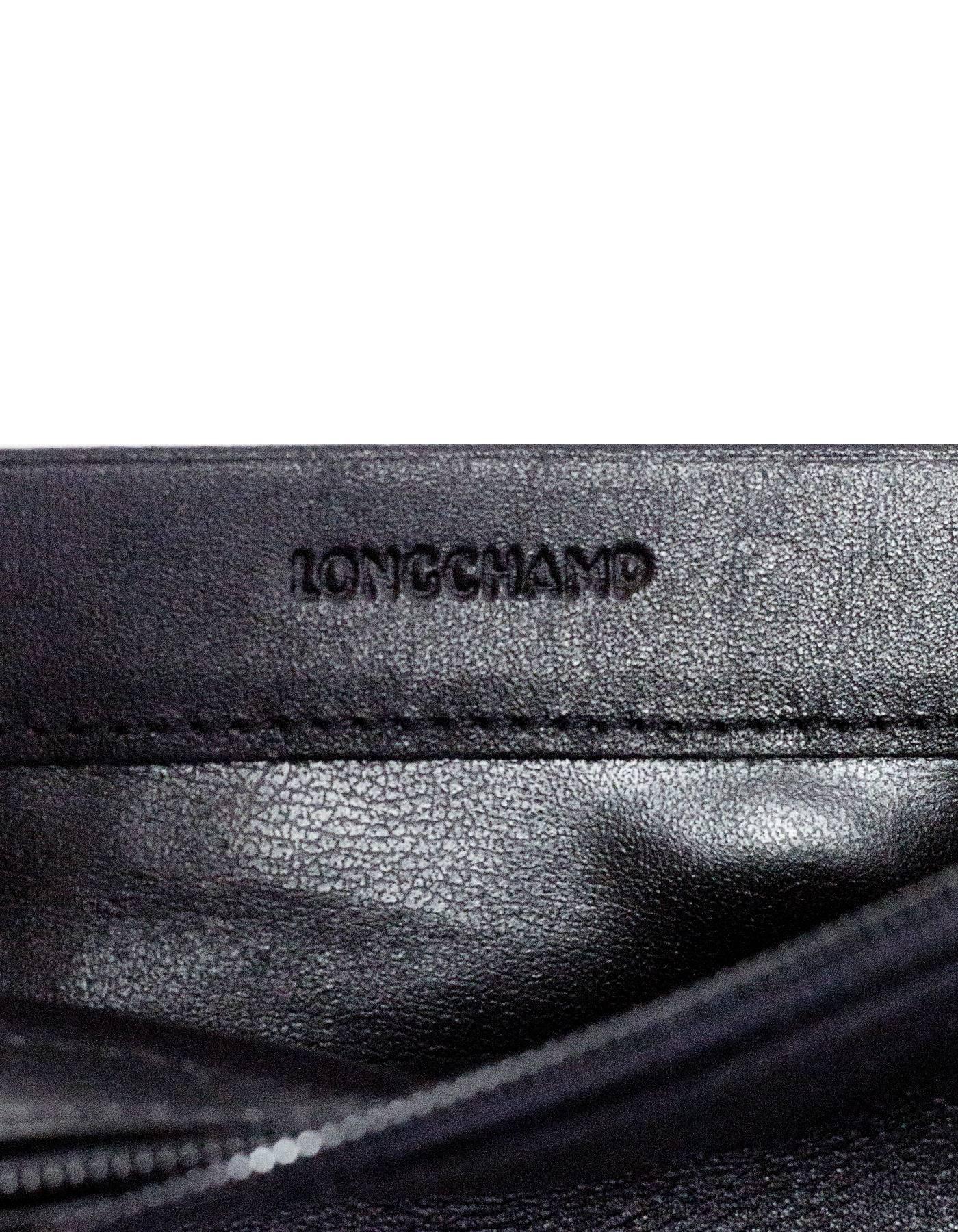 Longchamp Black Leather Long Wallet 3