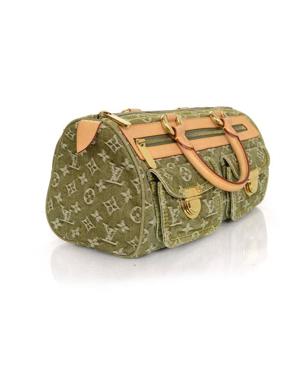 Louis Vuitton Green Monogram Denim Noe Speedy Bag For Sale at 1stdibs