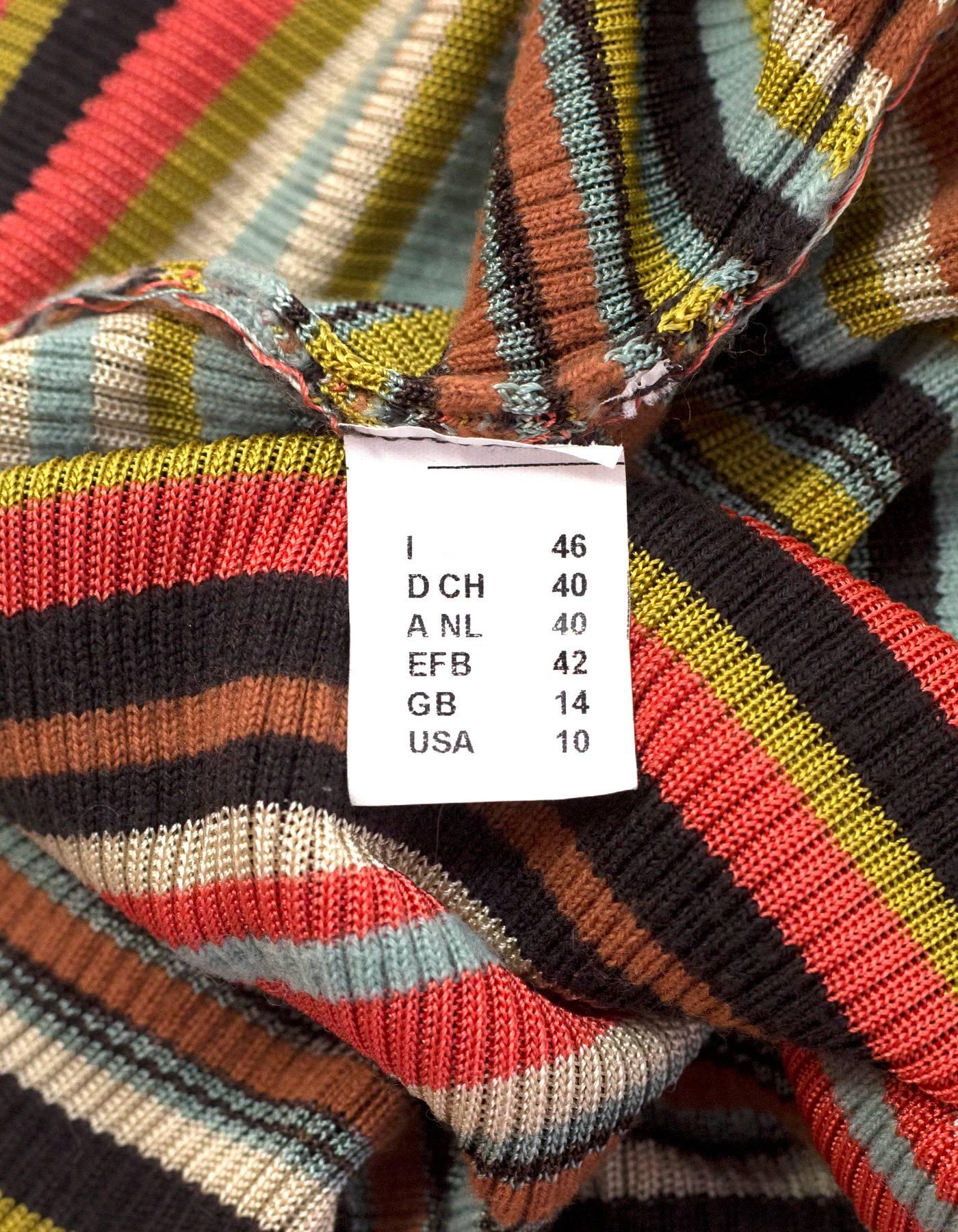 M Missoni Multi-Color V-Neck Top Sz 40 In Excellent Condition In New York, NY