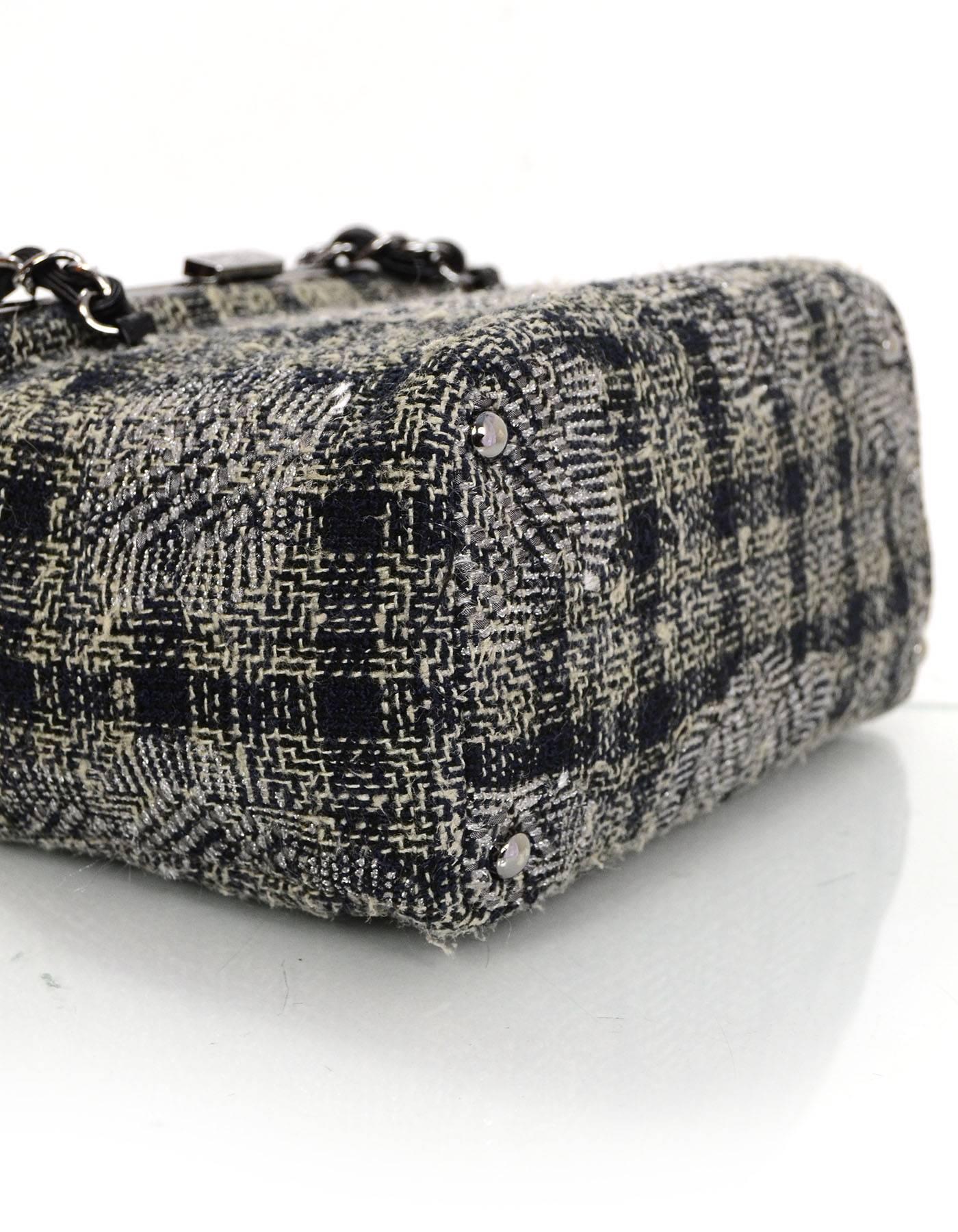 Black Chanel Paris/ New York Tweed Box Bag