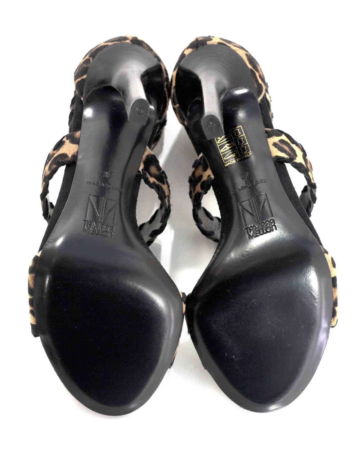 Tamara Mellon NEW Leopard Print Calfskin Sundance Strappy Sandals sz 37 3
