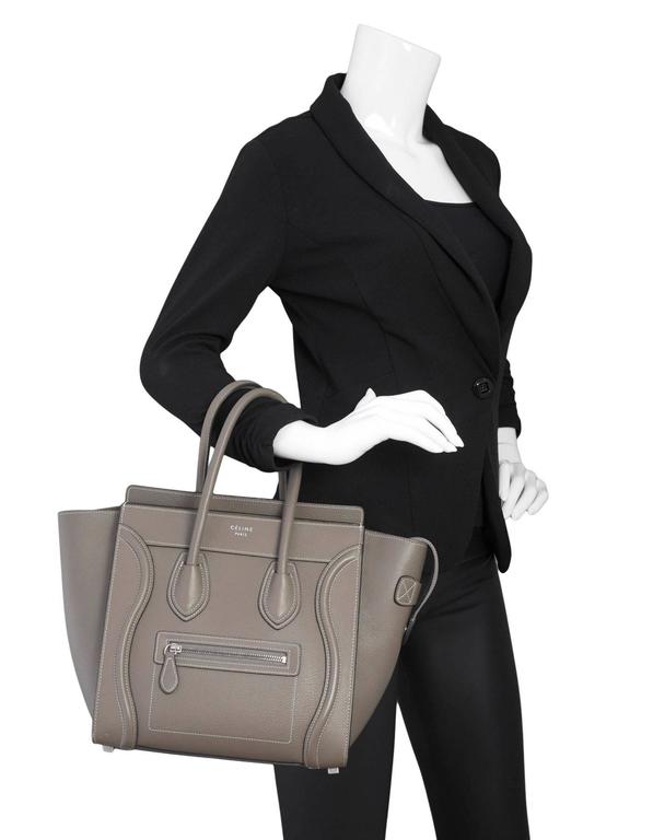 celine micro luggage handbag in drummed calfskin