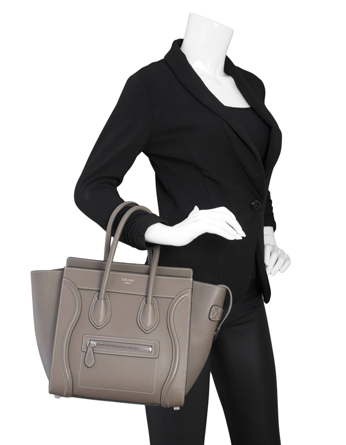 micro luggage handbag in drummed calfskin