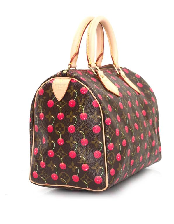 Louis Vuitton Limited Edition Monogram Cherry Cerises Speedy 25 Bag For Sale at 1stdibs