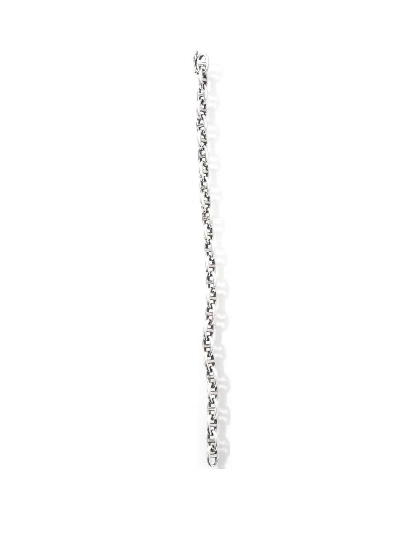 Women's Hermes Silver Mini Chain de Ancre Bracelet