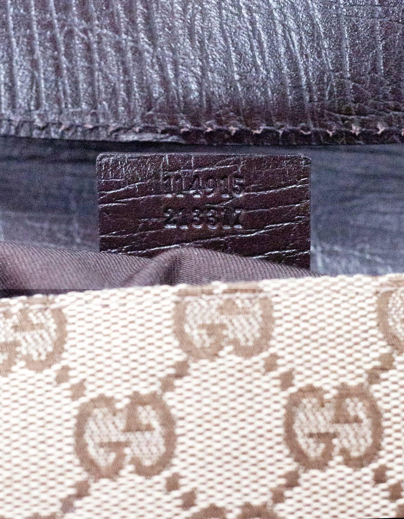 Gucci Brown Monogram Horsebit Flap Bag 4