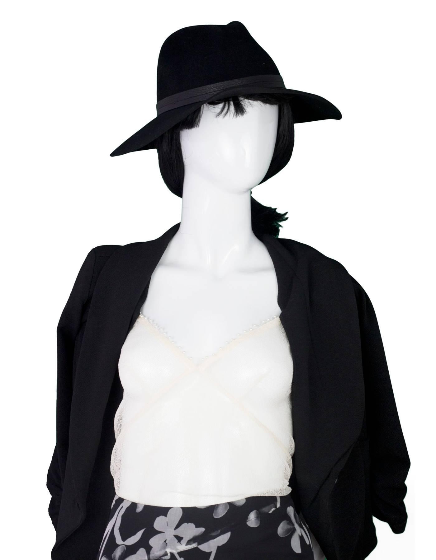 Women's Rag & Bone NEW Black Wool Fedora Hat sz M