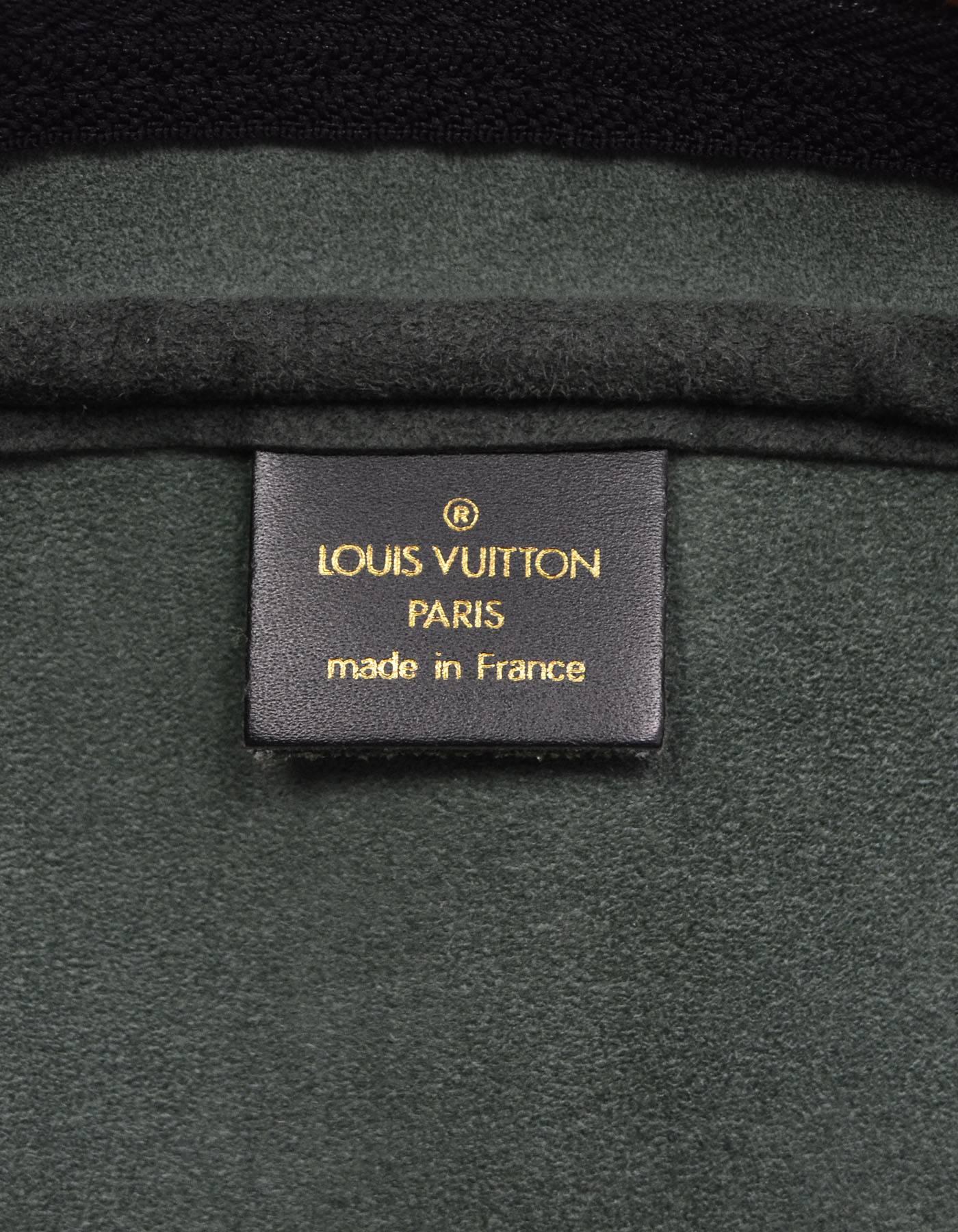 Louis Vuitton Green Taiga Leather Large Bowler Duffle Weekender Bag 1