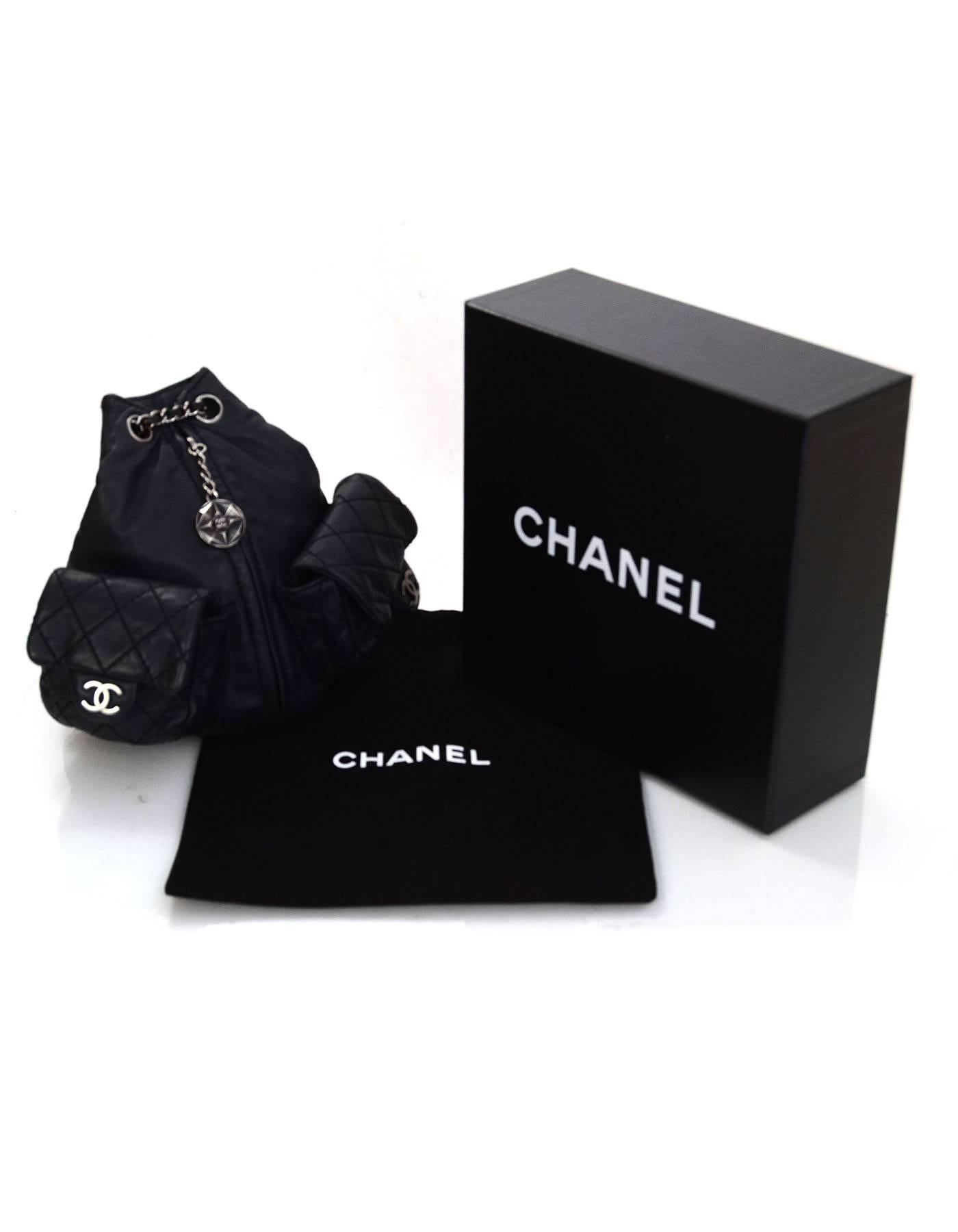 Chanel Black Leather Quilted Mini 'Backpack is Back' Bag 2
