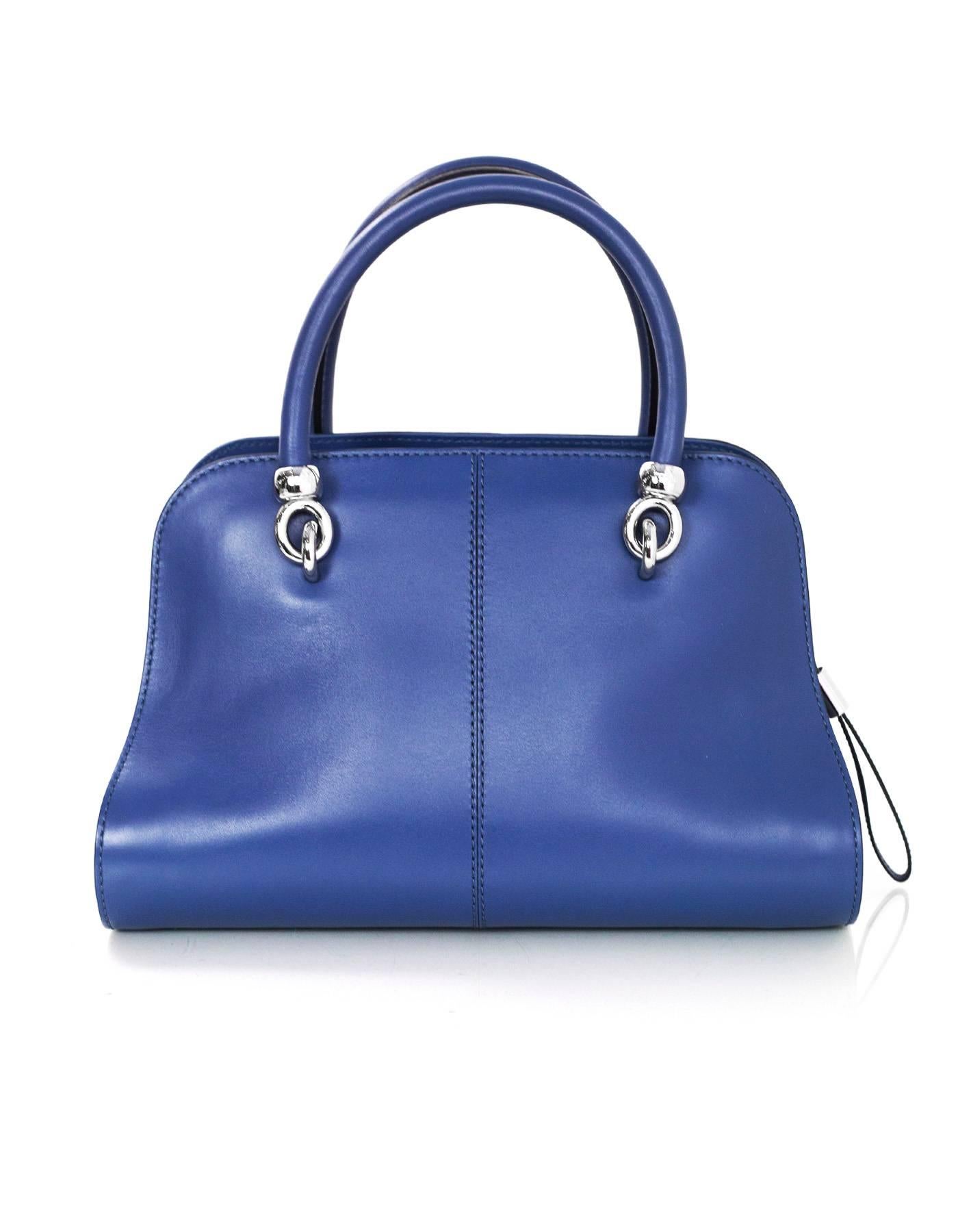 Women's Tod's Blue Sella Bauletto Piccolo Satchel Bag w/ Strap rt. $1, 595