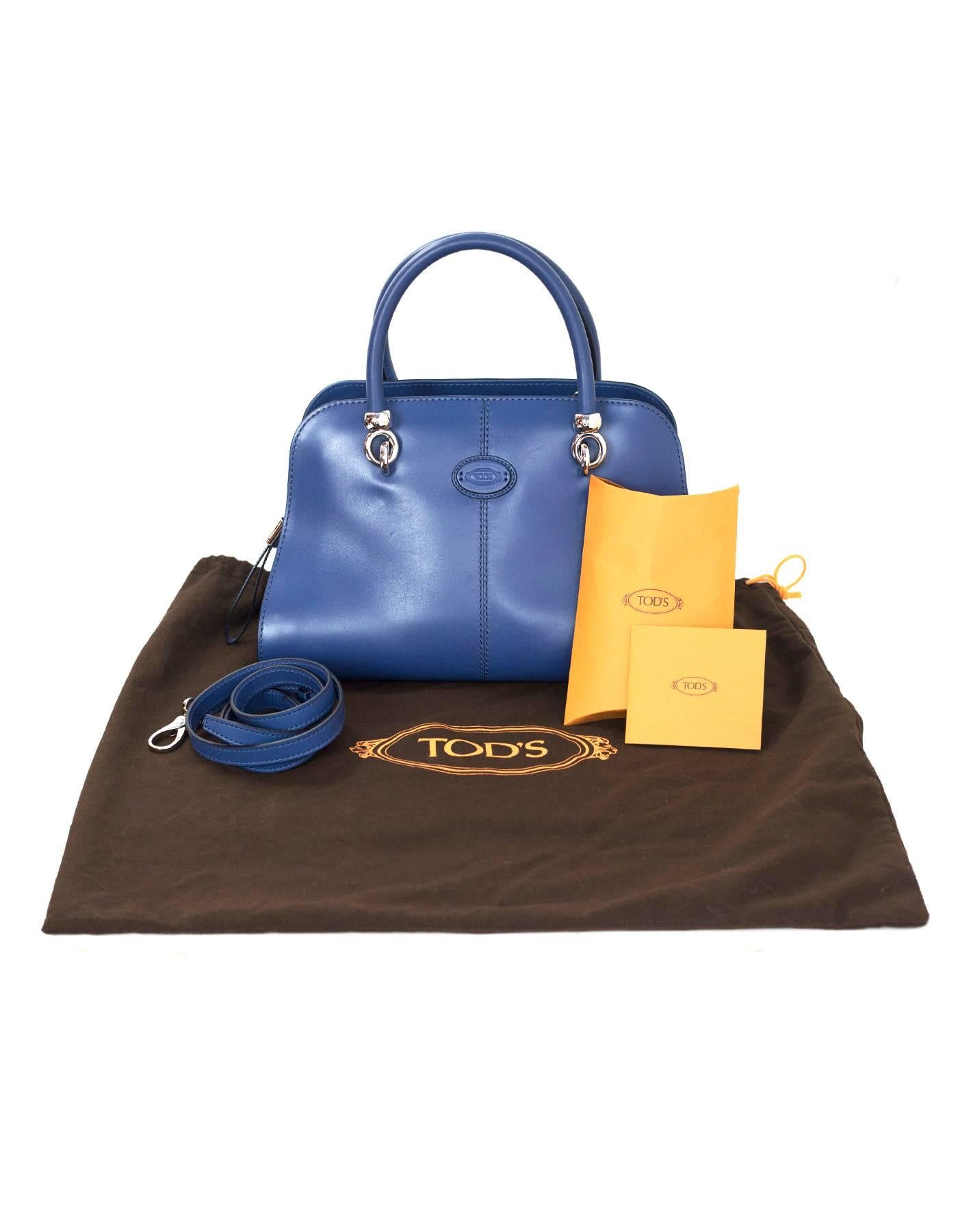Tod's Blue Sella Bauletto Piccolo Satchel Bag w/ Strap rt. $1, 595 6