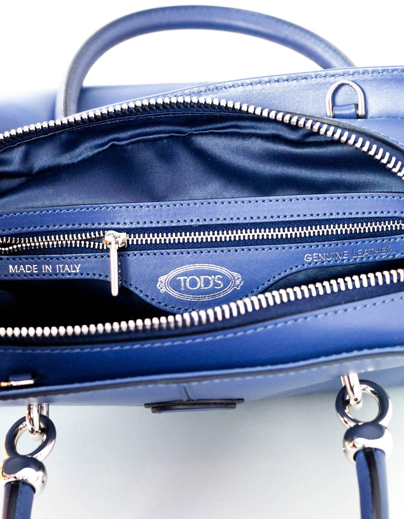 Tod's Blue Sella Bauletto Piccolo Satchel Bag w/ Strap rt. $1, 595 4