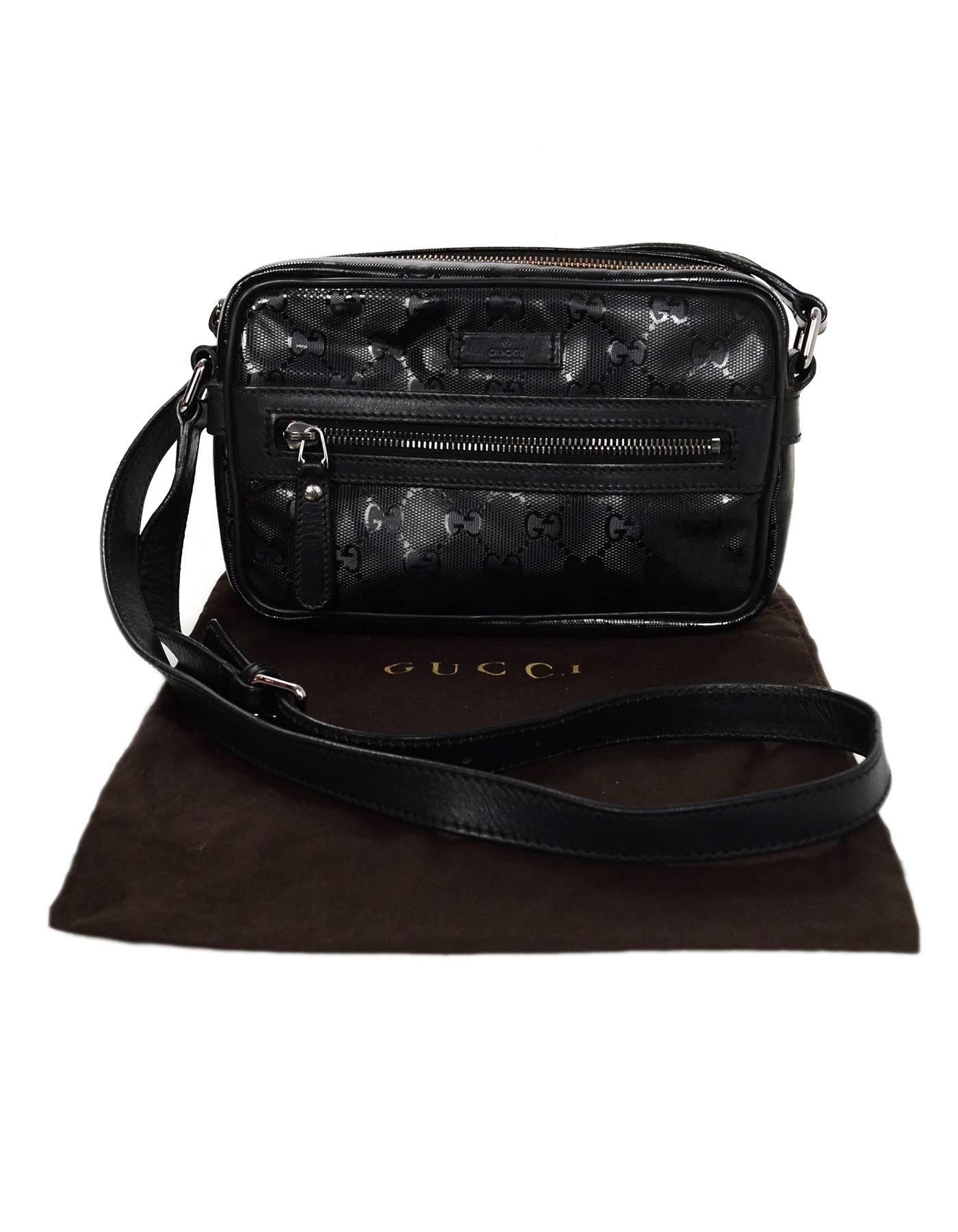 Gucci Black Glazed Monogram Camera Bag 4