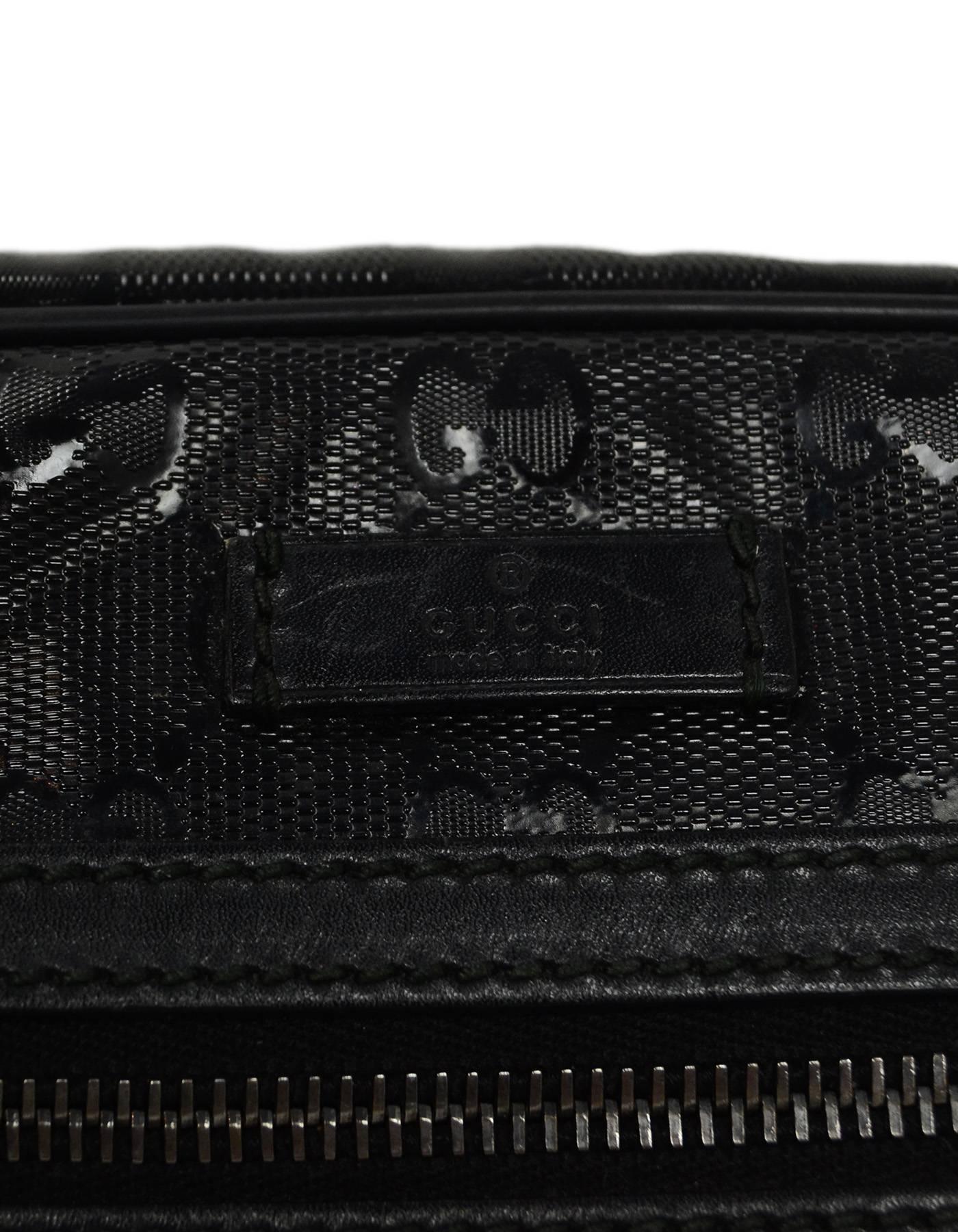 Gucci Black Glazed Monogram Camera Bag 1