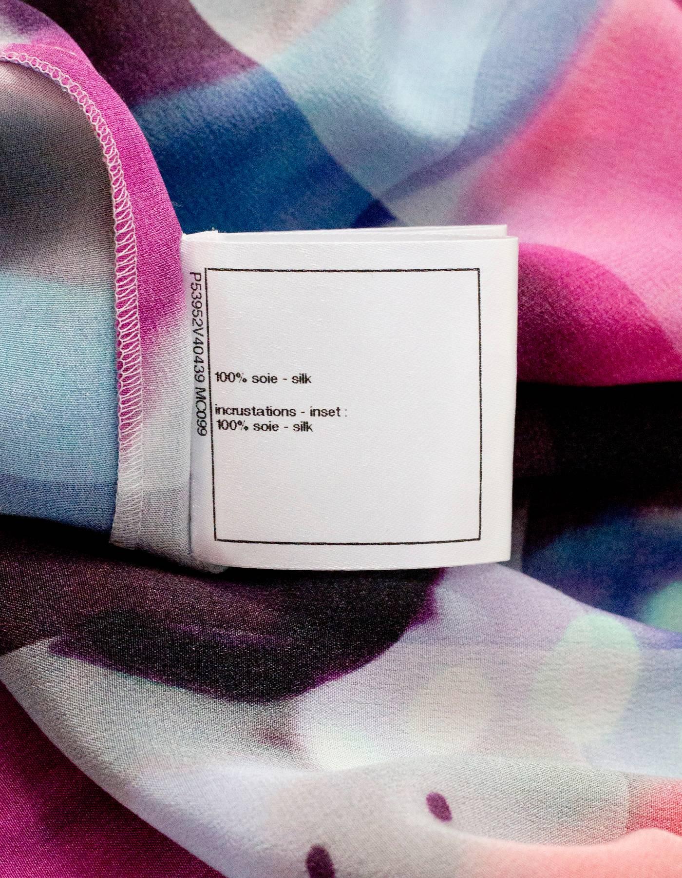 Chanel NEW 2016 Multi-Colored Long Sleeve Silk Dress sz FR34 rt. $4, 000 2