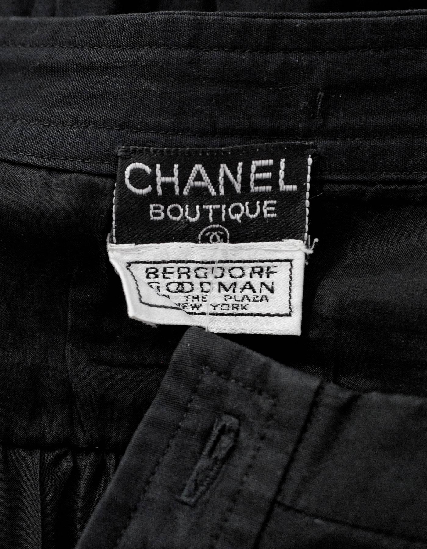 Chanel Black Cotton 2-Tier Skirt sz M 2