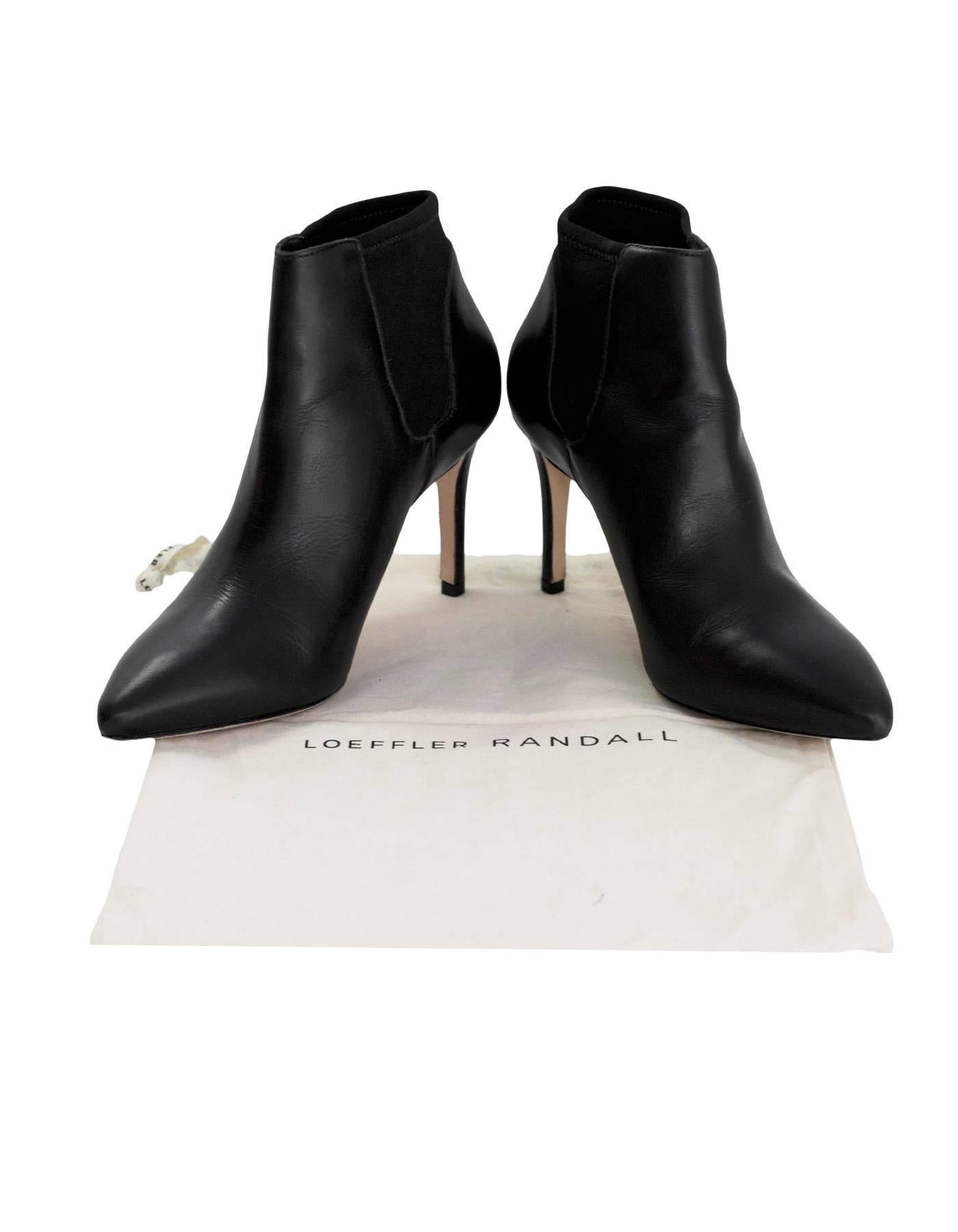 Loeffler Randall Black Leather Ankle Boots Sz 8.5 3