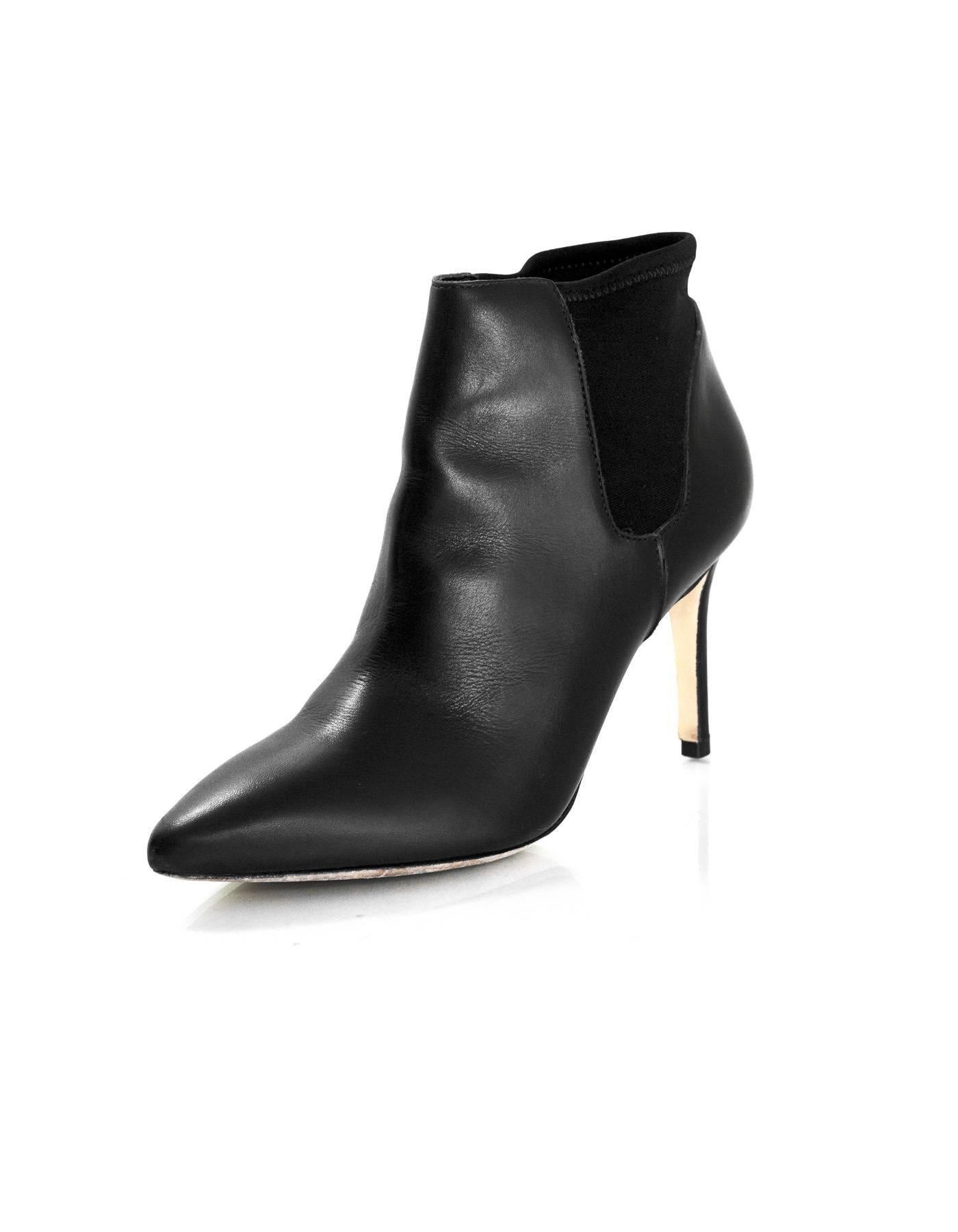 Loeffler Randall Black Leather Ankle Boots Sz 8.5

Made In: Brazil
Color: Black
Materials: Leather
Closure/Opening: Stretch ankle
Sole Stamp: Loeffler Randall vero cuoio 8.5 B
Overall Condition: Excellent pre-owned condition, minor wear at outsoles