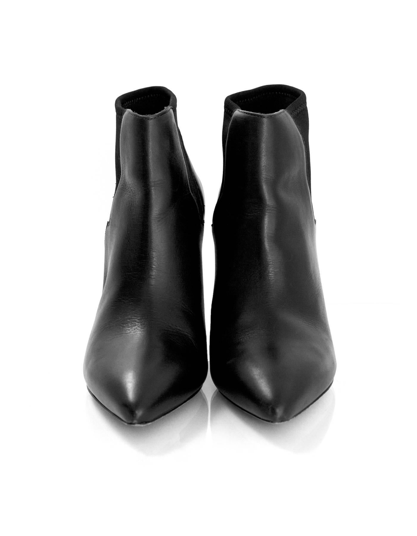 Loeffler Randall Black Leather Ankle Boots Sz 8.5 In Excellent Condition In New York, NY