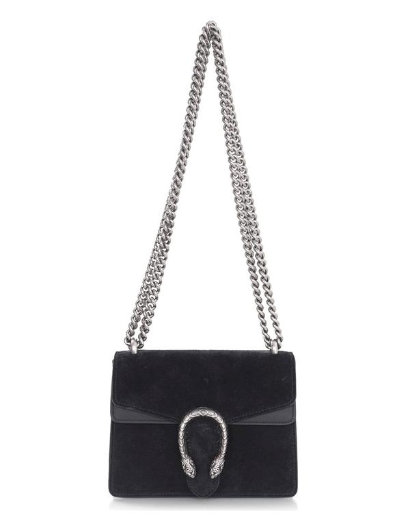 Gucci Black Suede Dionysus Mini Flap Crossbody Bag For Sale at 1stdibs