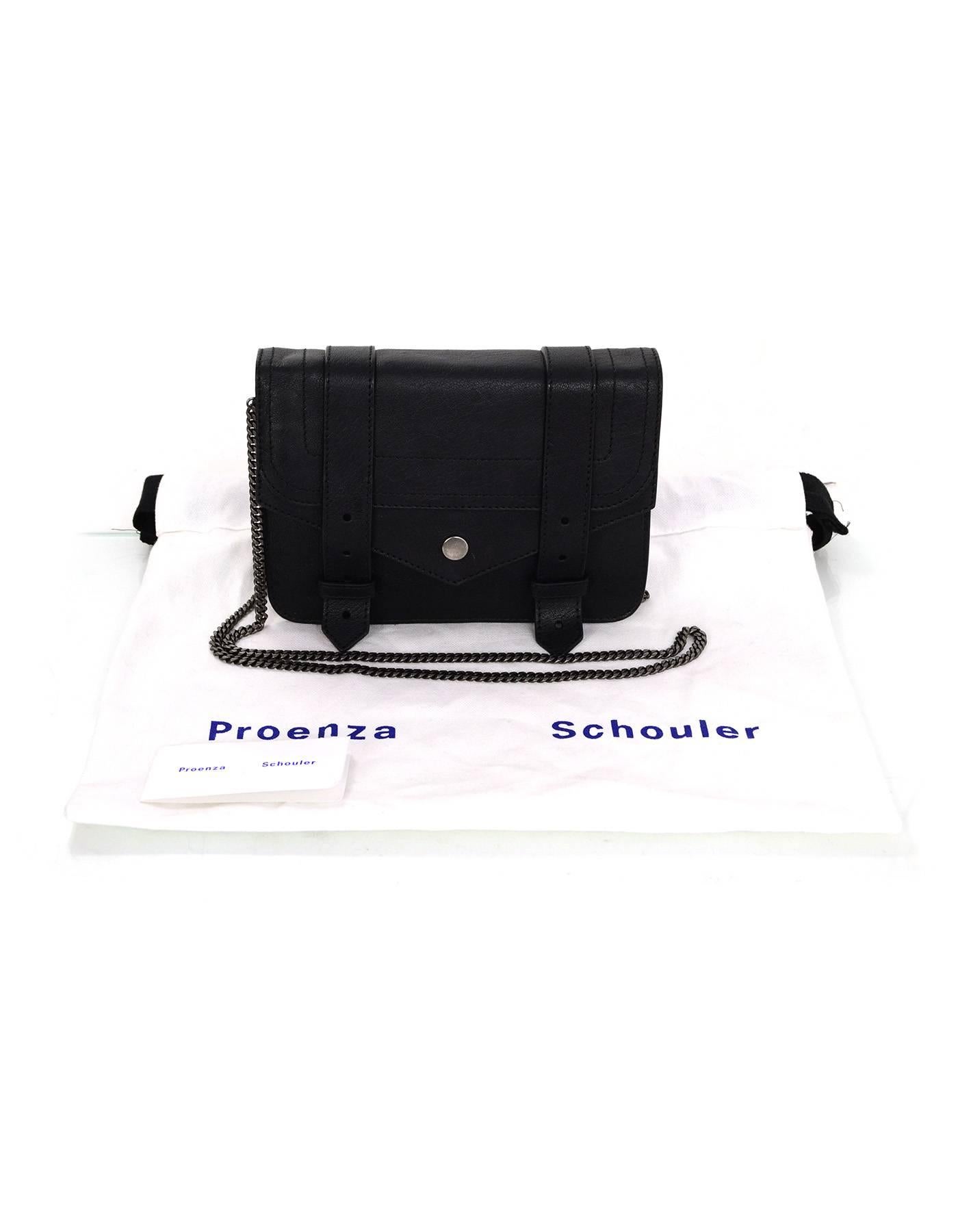 Proenza Schouler Black Leather PS1 Large Chain Wallet WOC Crossbody Bag 1