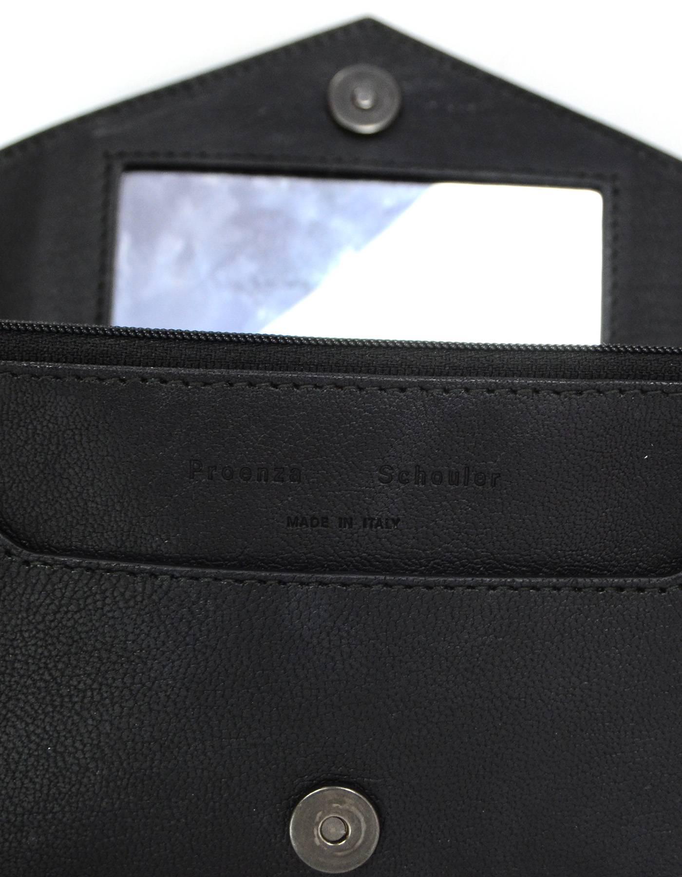 Women's Proenza Schouler Black Leather PS1 Large Chain Wallet WOC Crossbody Bag