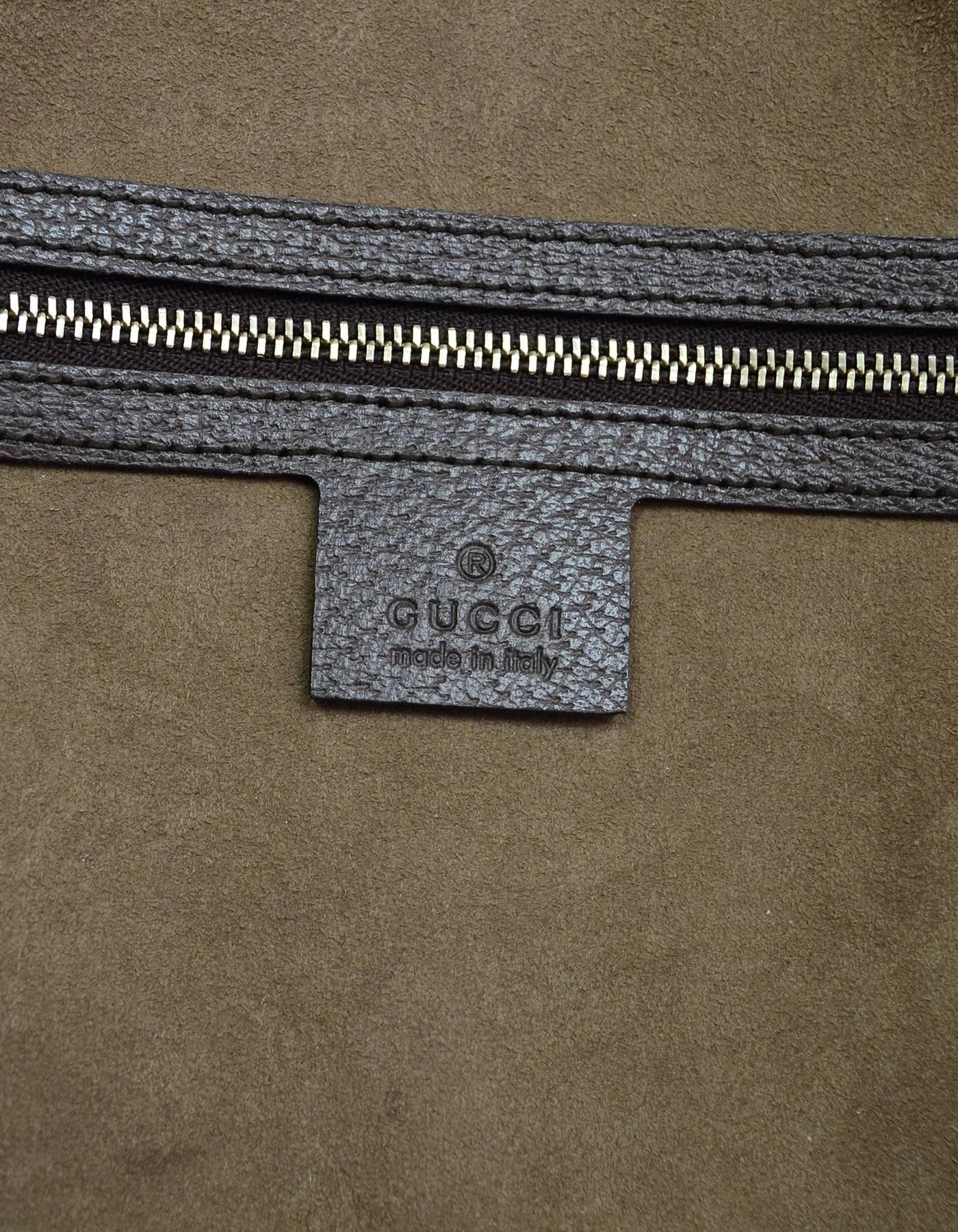 Gucci Monogram Tian Supreme Boston Bag w/ Strap  In Excellent Condition In New York, NY