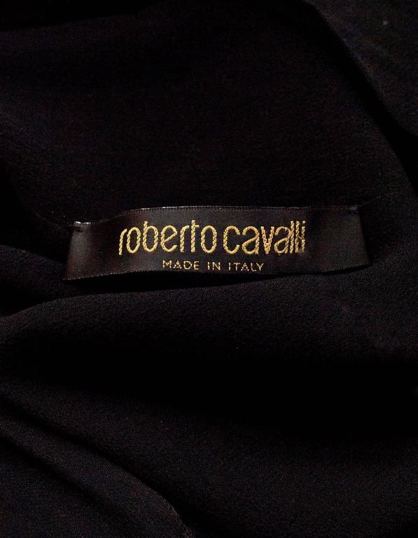 Roberto Cavalli Black Silk A-Line Sleeveless Dress sz IT40 For Sale at ...