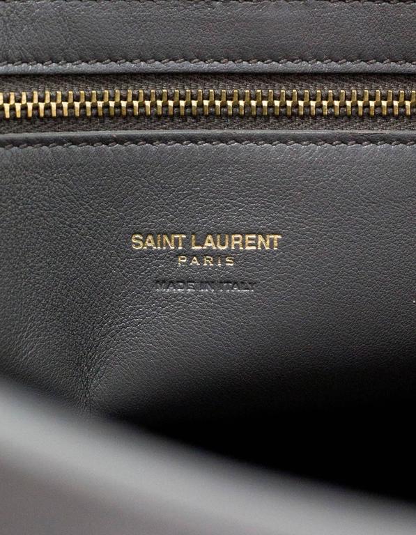 Saint Laurent Dark Anthracite Grey Medium Monogram Cabas Tote w/ Strap For  Sale at 1stDibs