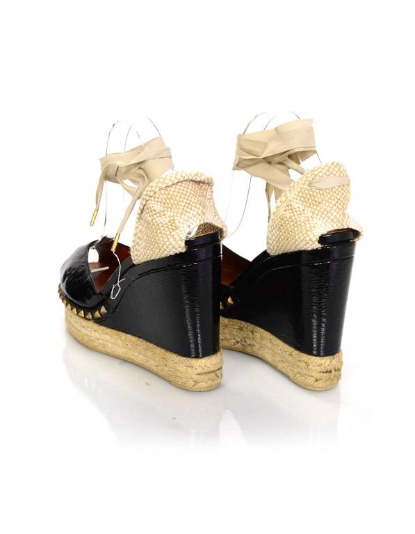black patent espadrille