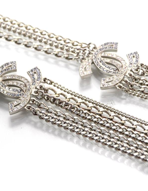 Chanel 2016 Multi-Strand Chain Link & Crystal CC Necklace