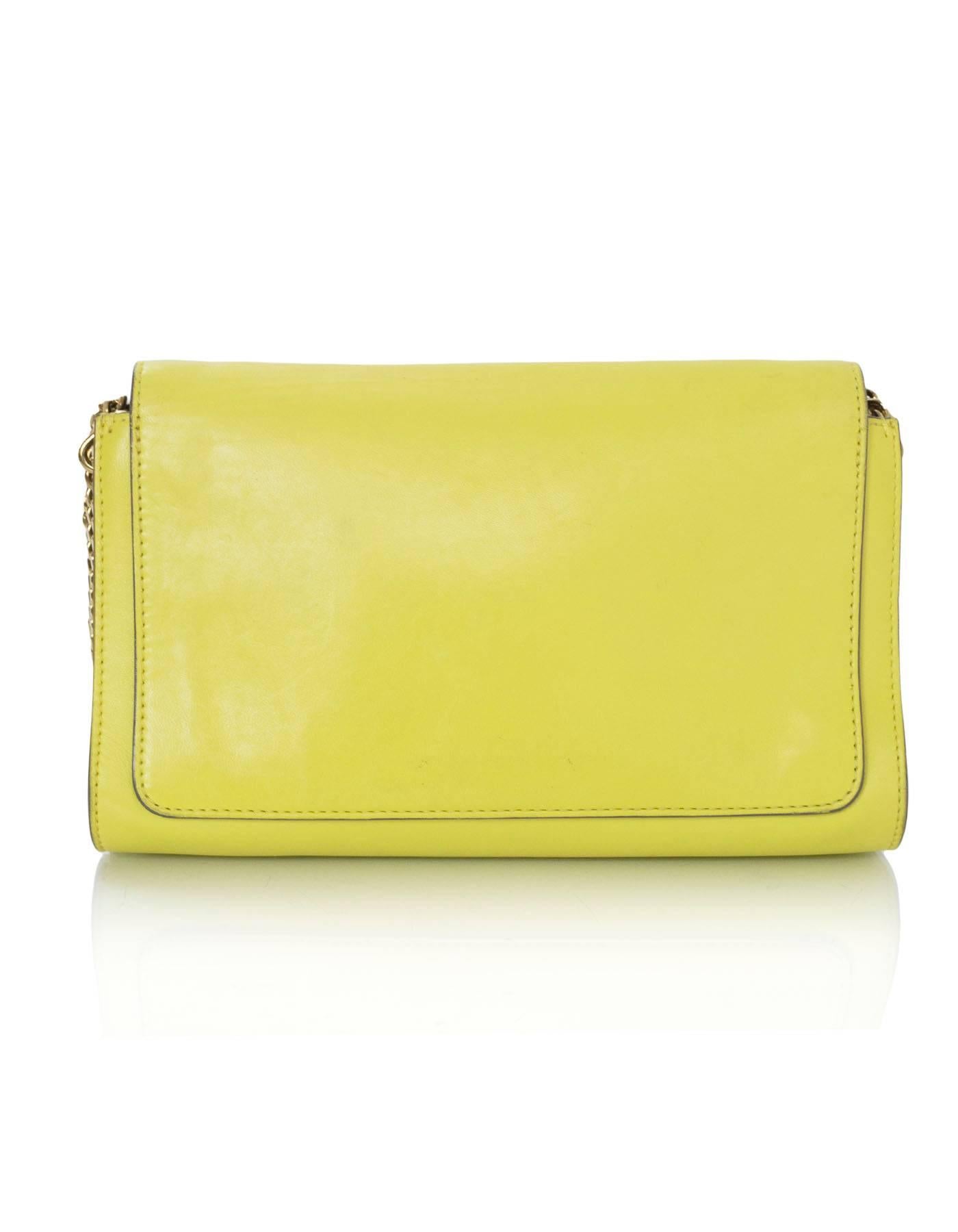 Chloe Yellow Leather Elle Crossbody Bag rt. $1, 390 In Good Condition In New York, NY