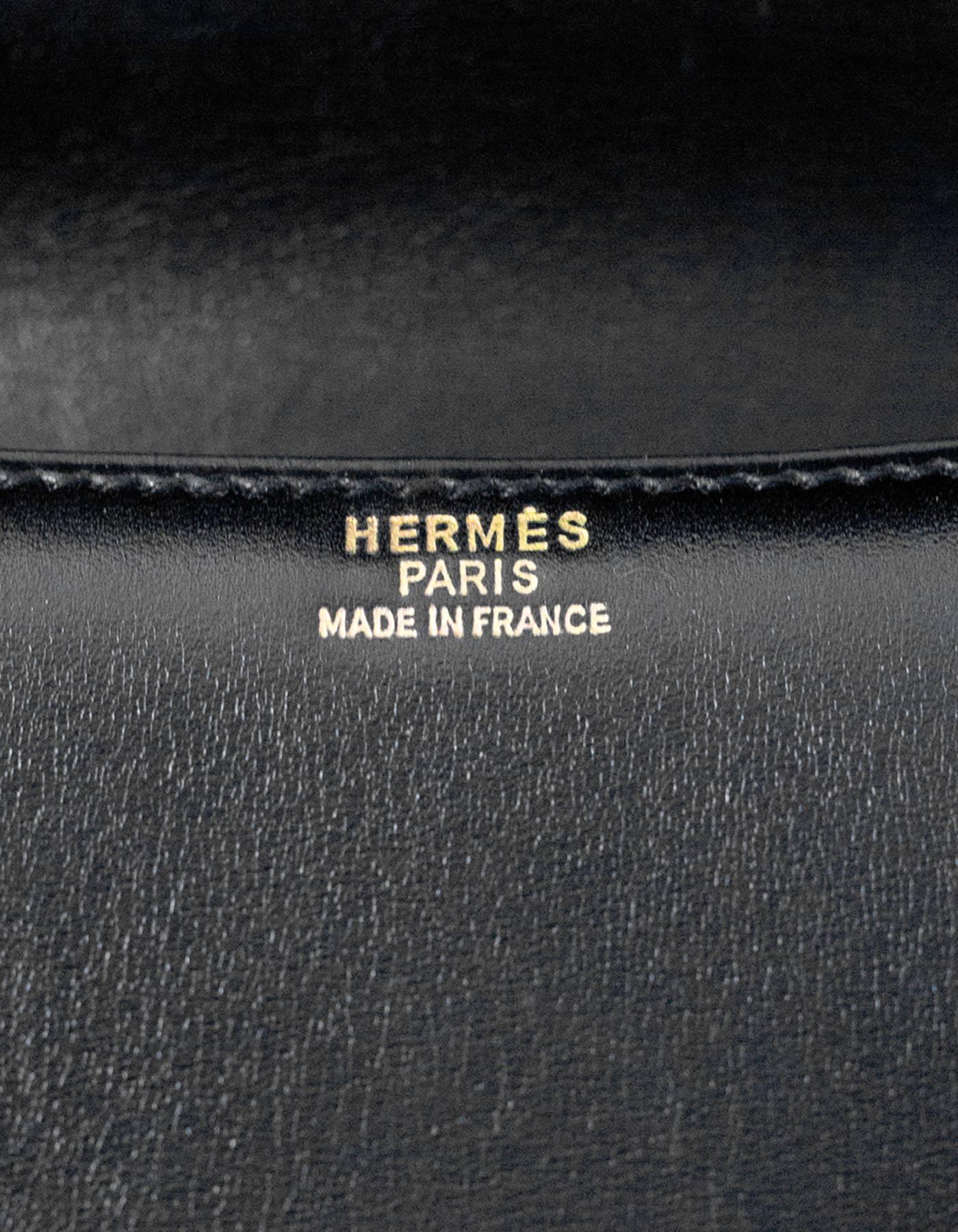 Hermes Vintage Black Box Leather Constance H 23cm Bag  3