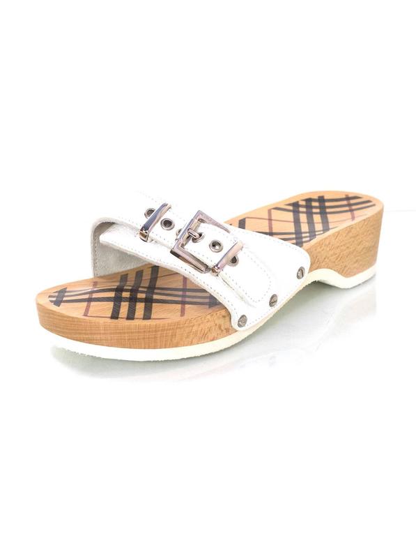burberry slides white