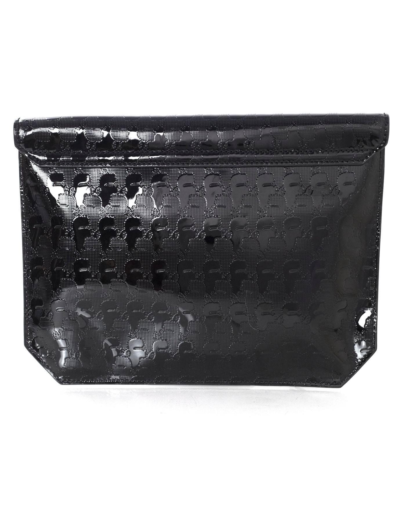 Women's Karl Lagerfeld Black Patent Clutch Bag