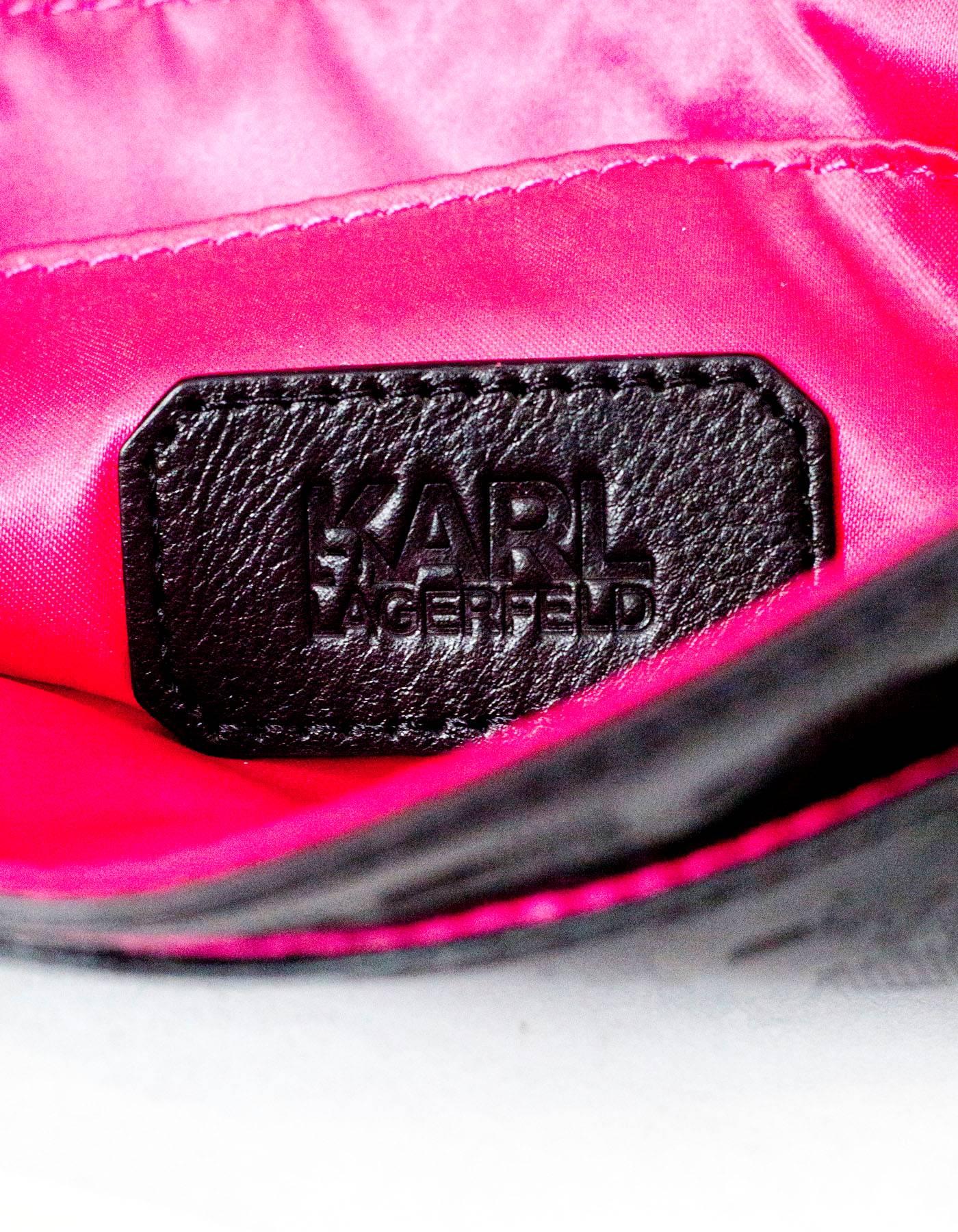 Karl Lagerfeld Black Patent Clutch Bag 4