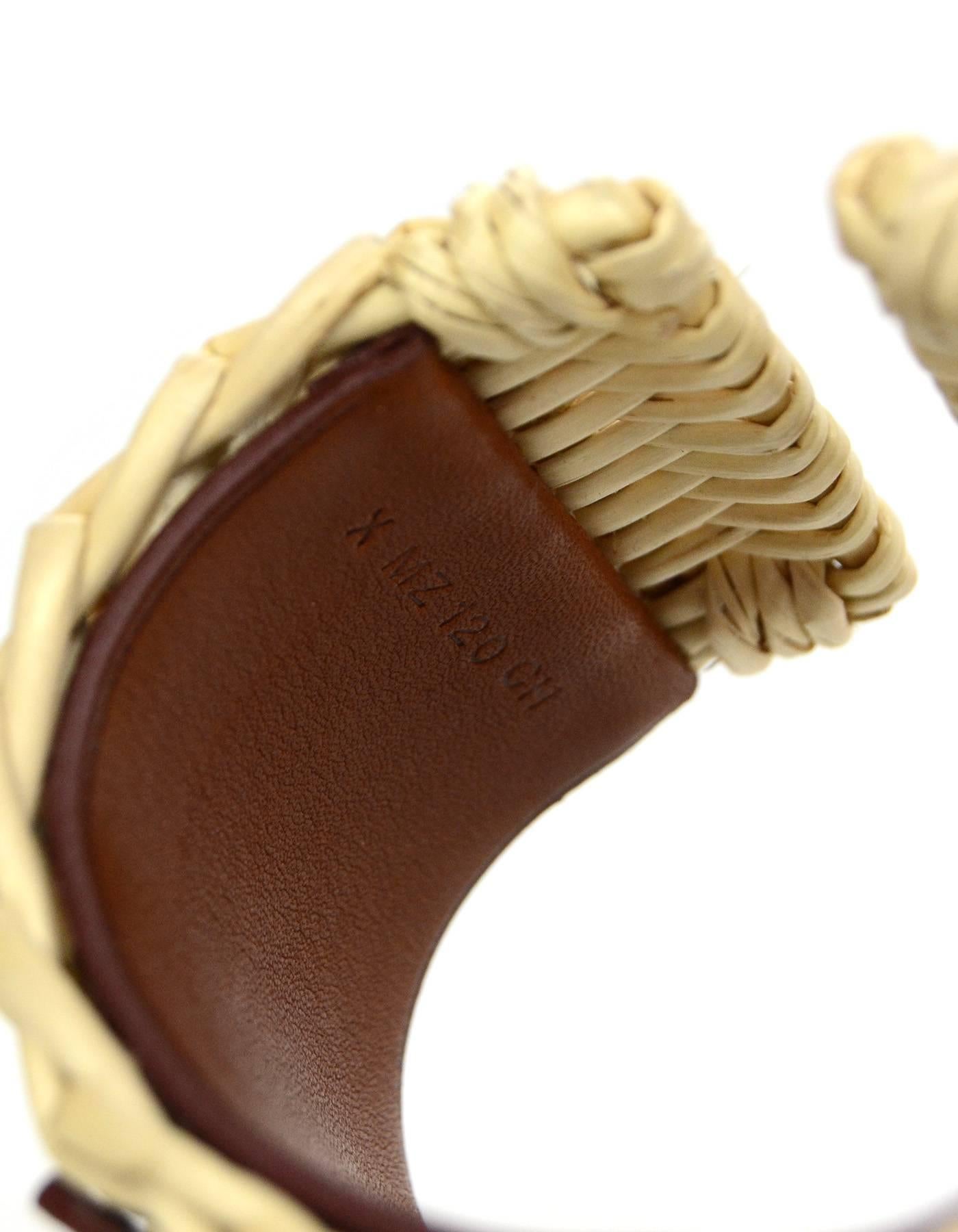 Hermes RARE Osier Picnic Medor Wicker CDC Cuff with Box For Sale at